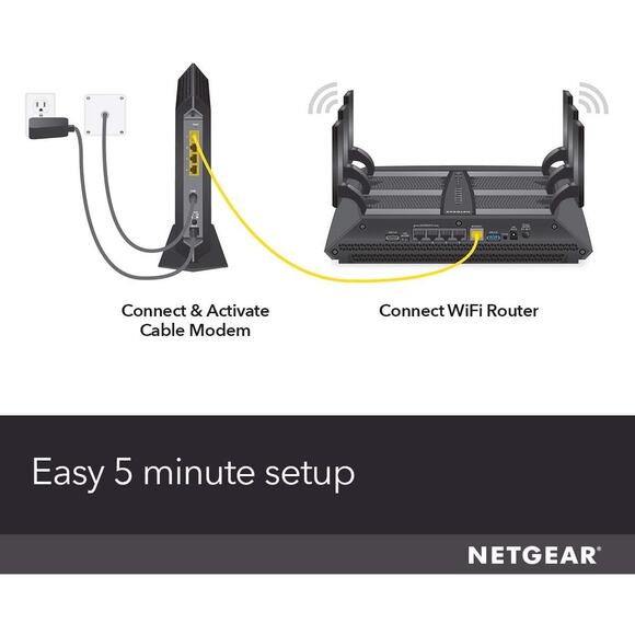 NETGEAR Nighthawk Cable Modem CM1200 - Compatible with All Cable Providers Black - Picture 8 of 13